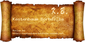 Kestenbaum Borbála névjegykártya