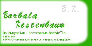 borbala kestenbaum business card